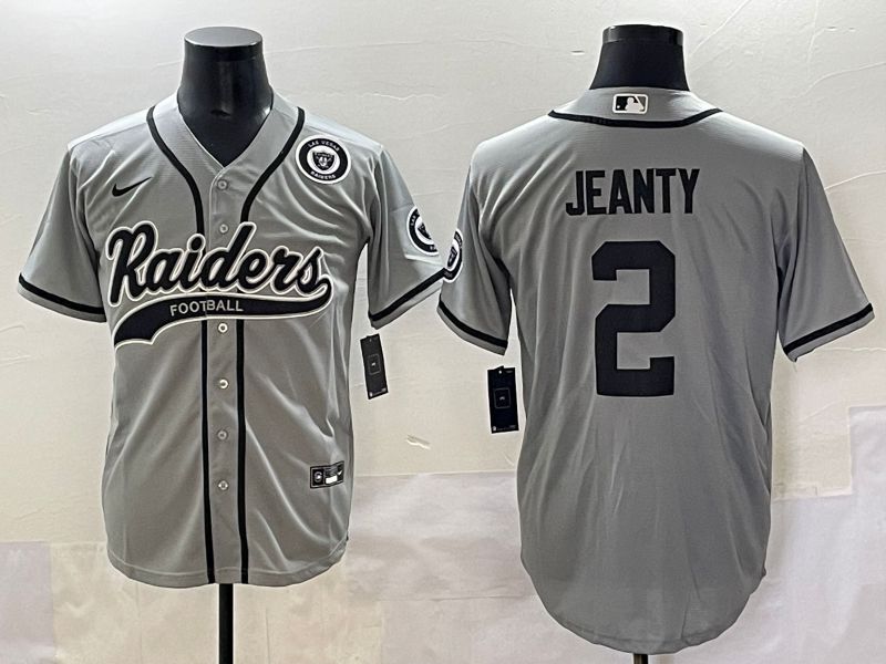 Men 2025 Oakland Raiders 2 Jeanty Grey Joint Name Nike Limited NFL Jersey style 15